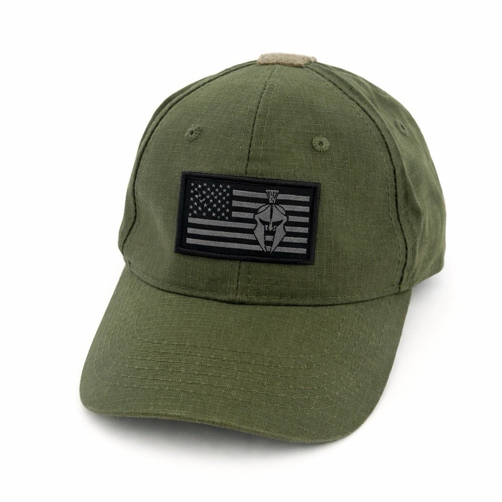 USA Flag Kryptek Baseball Cap Green OS Adjustable Embroidered Patriotic Tactical